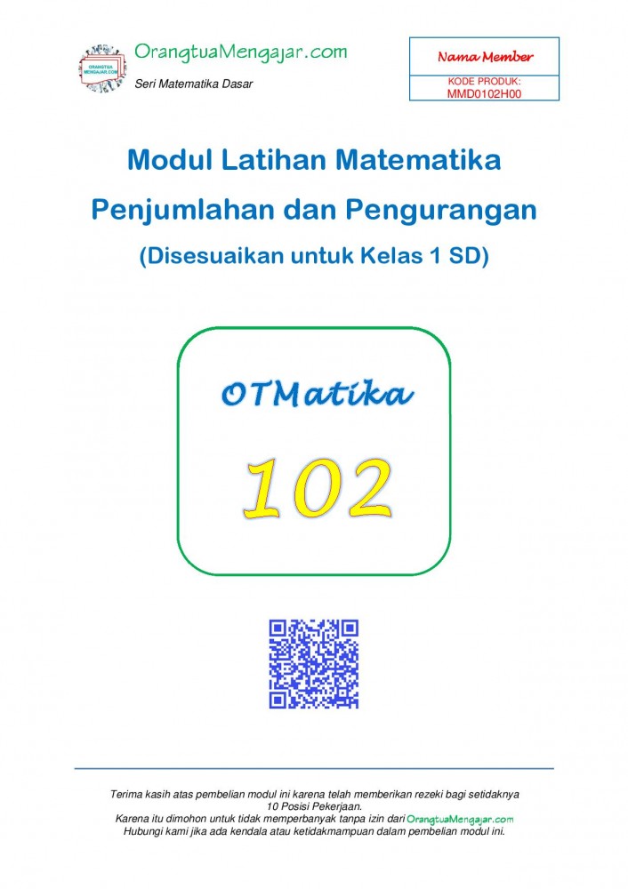 Modul Latihan Soal Matematika Penjumlahan dan Pengurangan Sudah Tersedia